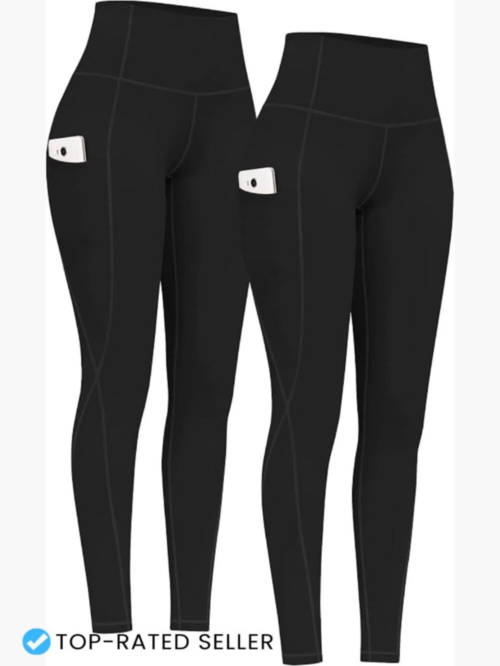 High Waist Yoga Pants with Pockets Tummy Control Leggings 2 Pack Women Athletic